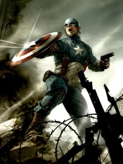 Капитан Америка на баррикадах обои