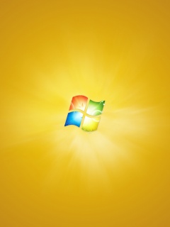 Яркий желтый логотип Windows 7 обои