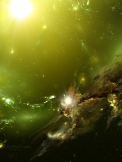 Зеленая туманность обои