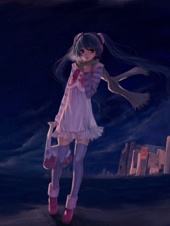 Девочка уходит из города обои