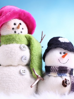 Улыбчивые снеговики обои