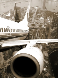 Взлет над городом обои