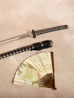 Катана и веер обои
