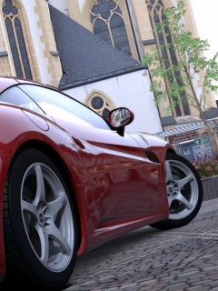 Ferrari на мостовой обои