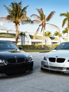 Чёрный и серебристый BMW обои