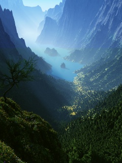 Озеро на перевале обои