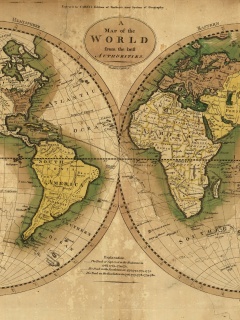 Старинная карта мира обои