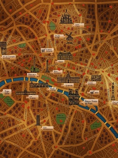 Карта Парижа обои