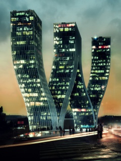 Здание в форме буквы W обои