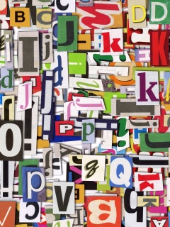 Буквы вырезанные из журналов обои