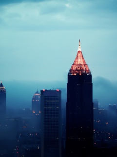 Небоскребы в тумане обои