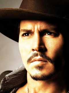 Актер Джонни Депп в широкополой шляпе обои