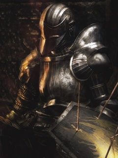 Поверженный рыцарь в доспехах обои