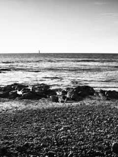 Чёрно-белое фото побережья обои