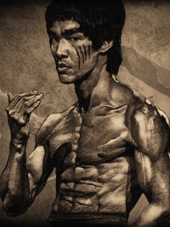 Портрет Брюса Ли обои