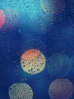 Блики за мокрым стеклом обои