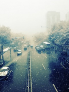 Снегопад в токио обои