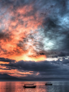 Мексика: лодки на озере обои