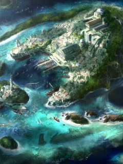 Город на острове обои