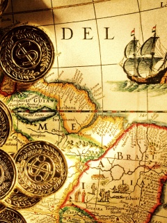 Деньги и карта сокровищ обои