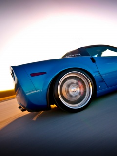 Гоночный спорткар синего цвета обои