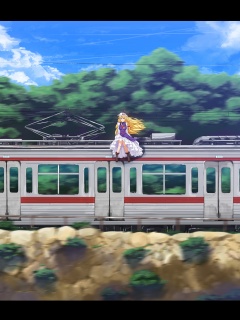 Девушка на крыше поезда обои