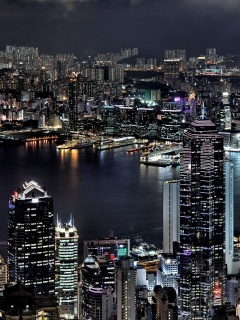 Небоскребы ночью обои