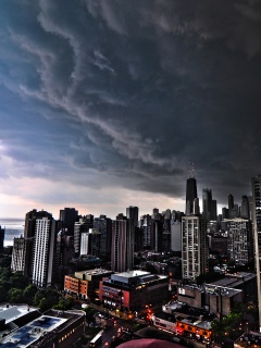 Туча над городом обои