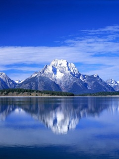 Вид на горы за озером обои