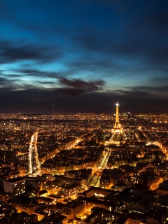 Вид на ночной Париж обои