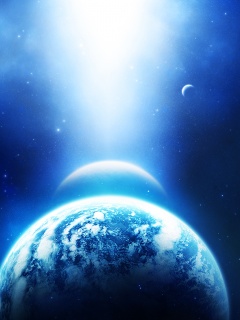 Свет звезды падает на планету обои