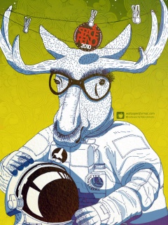 Лось в очках обои