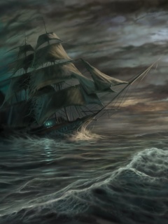 Корабль призрак поднимается со дна обои