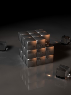 Кубик рубика из стекла обои