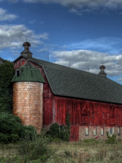 Старый красный амбар обои