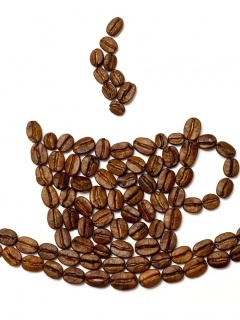 Картина из кофейных зёрен обои