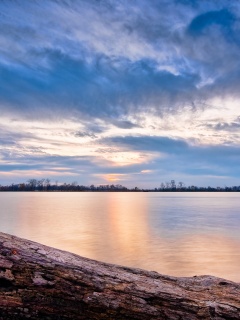 Закат на озере обои