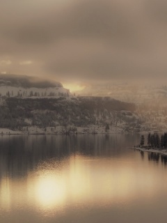 Озеро зимой обои