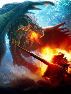 Атакующий дракон обои