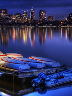 Ночной Бостон обои
