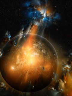 Планета в огнях обои