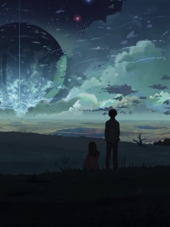 Кадр из творения Макото Синкая обои