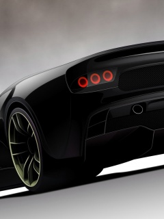 Красивый чёрный спорткар обои