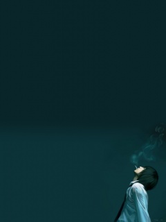 Курящий в углу обои