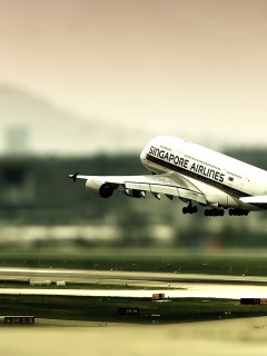 Взлет гражданского самолета обои