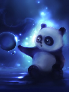 Панда и пузырек обои