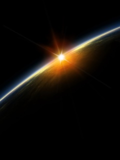 Солнце выглядывает из-за горизонта обои