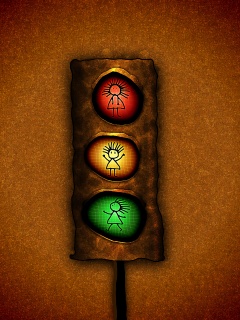 Нарисованный светофор обои