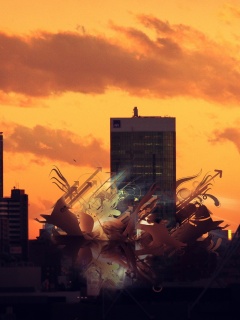 3D абстракция прямо в городе обои