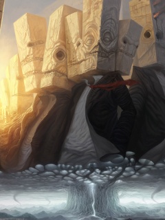 Каменные головы обои